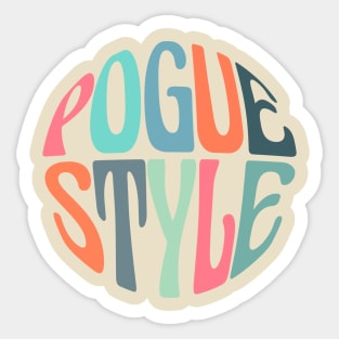 pogue style retro groovy font light version Sticker